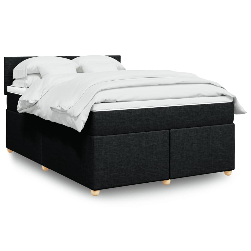 Boxspringbett Mit Matratze Stoff Schwarz