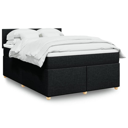 Boxspringbett Mit Matratze Stoff Schwarz