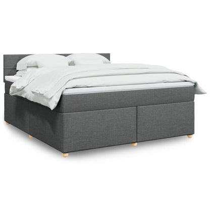 Boxspringbett Mit Matratze Stoff Dunkelgrau