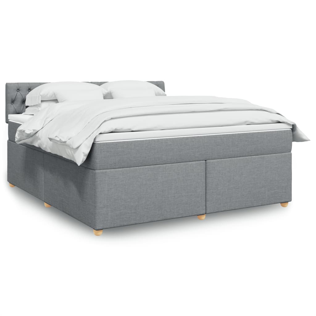Boxspringbett Mit Matratze Stoff Hellgrau
