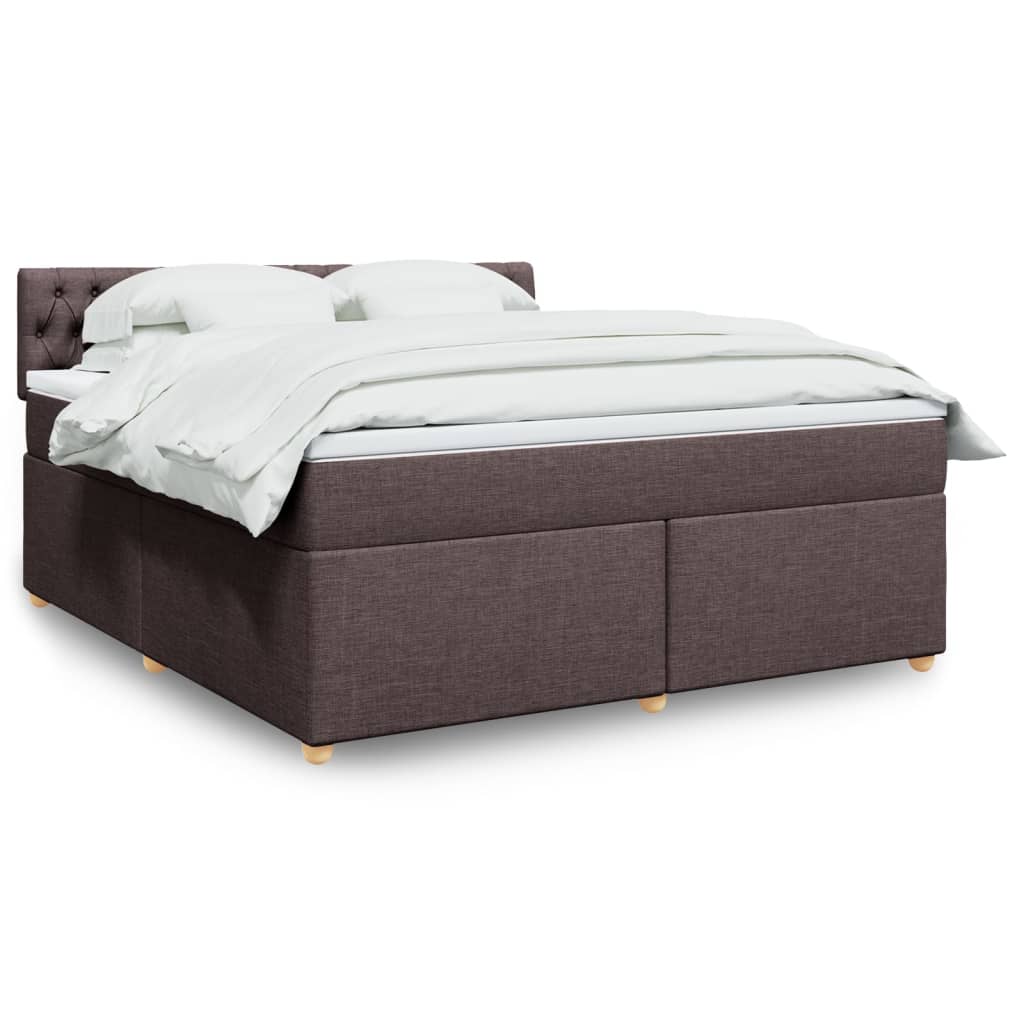 Boxspringbett Mit Matratze Stoff Dunkelbraun