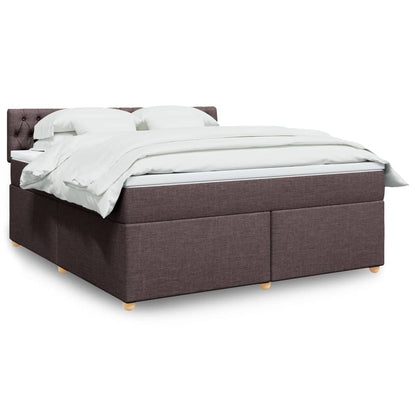 Boxspringbett Mit Matratze Stoff Dunkelbraun