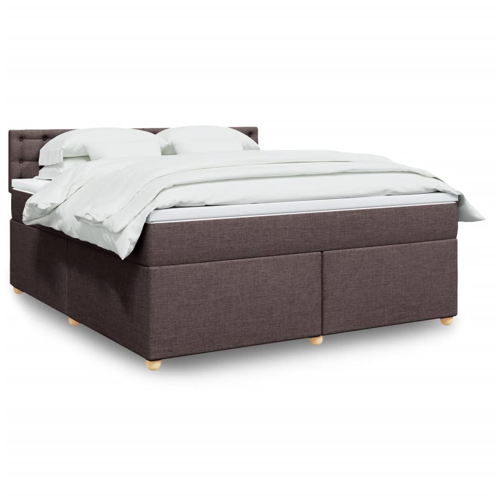 Boxspringbett Mit Matratze Stoff Dunkelbraun