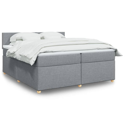 Boxspringbett Mit Matratze Stoff Hellgrau