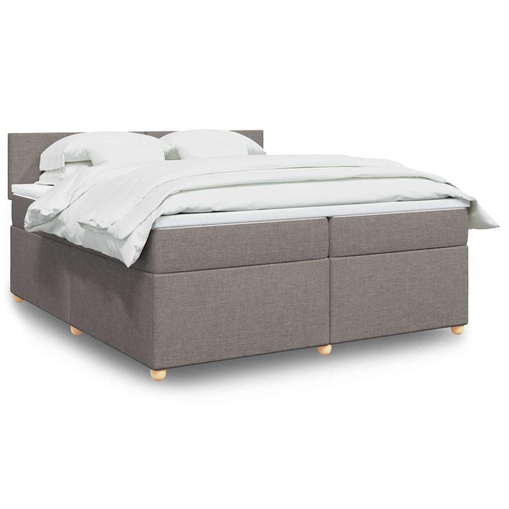 Boxspringbett Mit Matratze Stoff Taupe