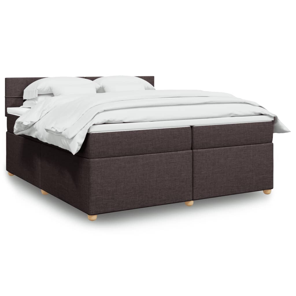 Boxspringbett Mit Matratze Stoff Dunkelbraun