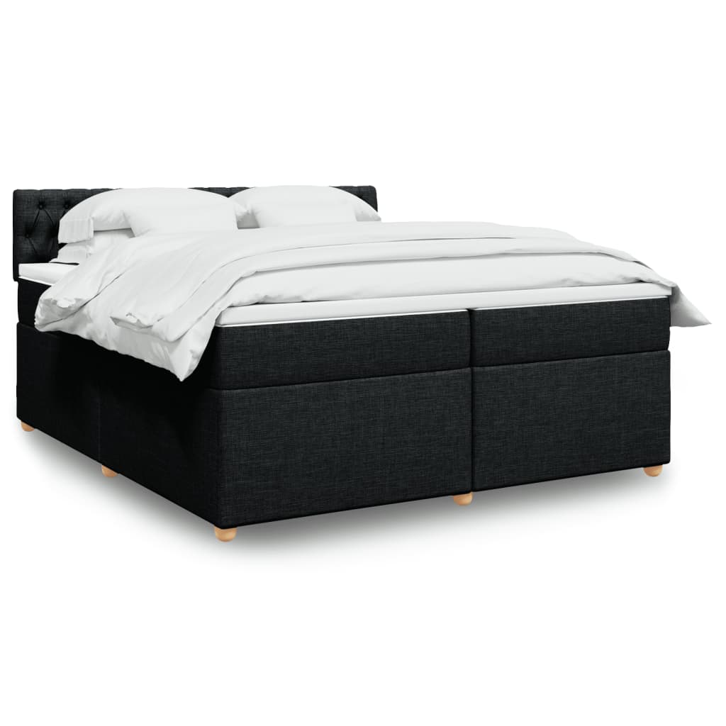 Boxspringbett Mit Matratze Stoff Schwarz