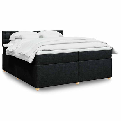 Boxspringbett Mit Matratze Stoff Schwarz