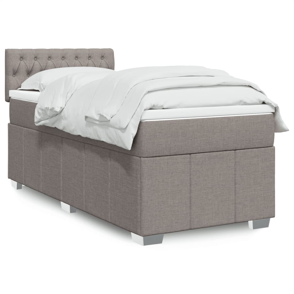 Boxspringbett Mit Matratze Stoff Taupe
