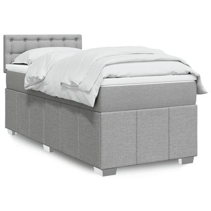 Boxspringbett Mit Matratze Stoff Hellgrau