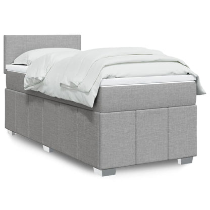 Boxspringbett Mit Matratze Stoff Hellgrau