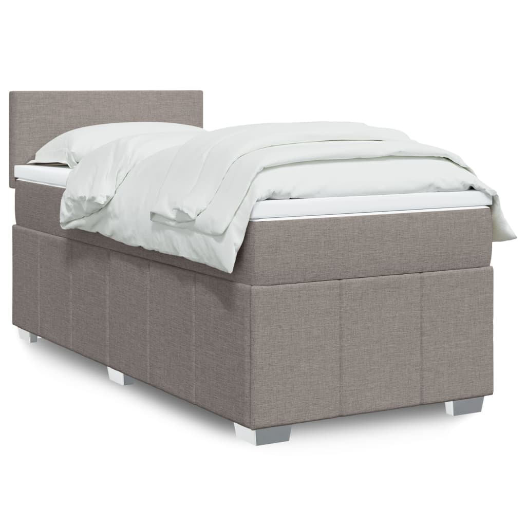 Boxspringbett Mit Matratze Stoff Taupe