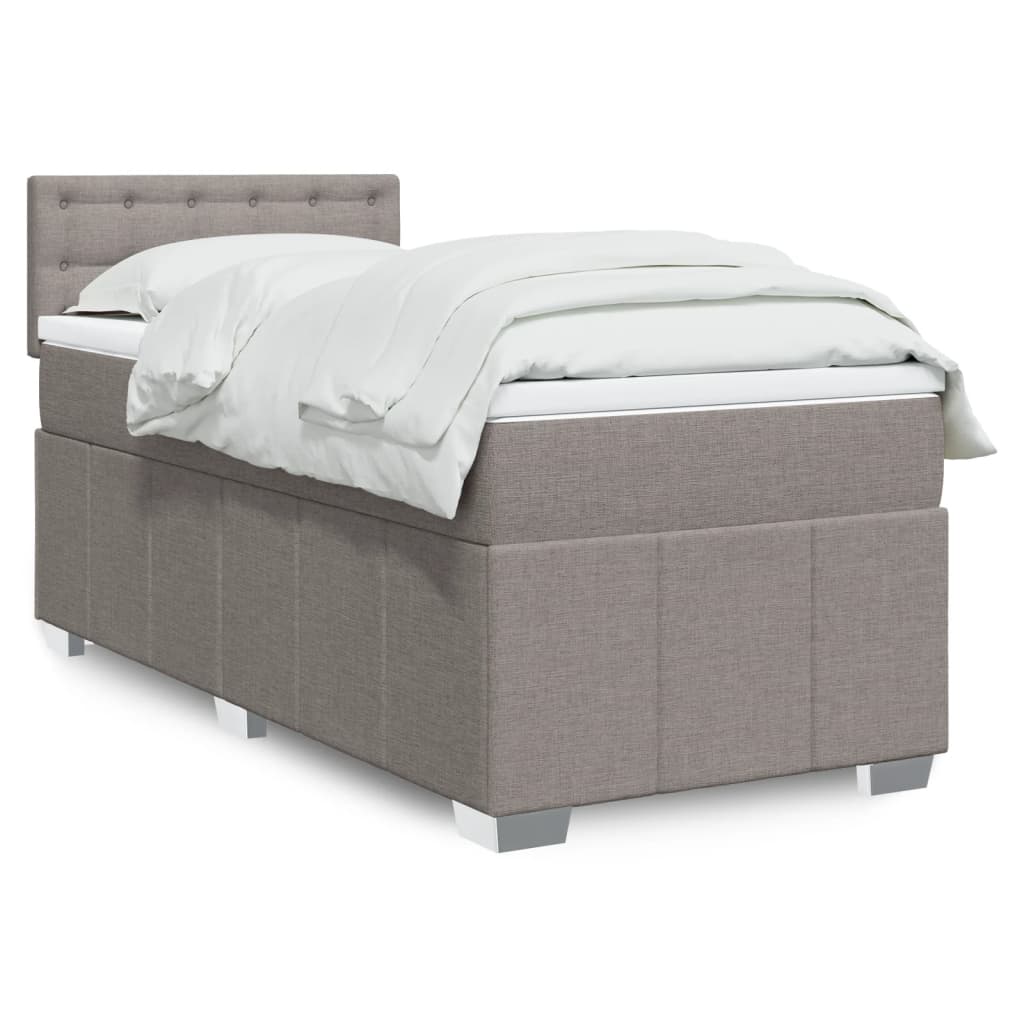 Boxspringbett Mit Matratze Stoff Taupe