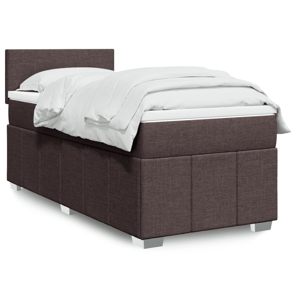 Boxspringbett Mit Matratze Stoff Dunkelbraun