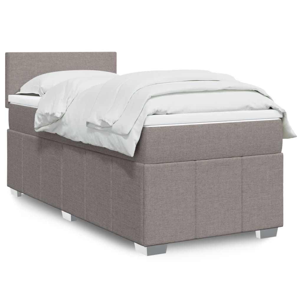 Boxspringbett Mit Matratze Stoff Taupe