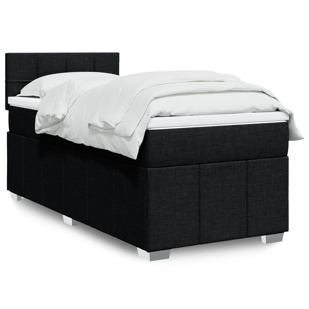 Boxspringbett Mit Matratze Stoff Schwarz