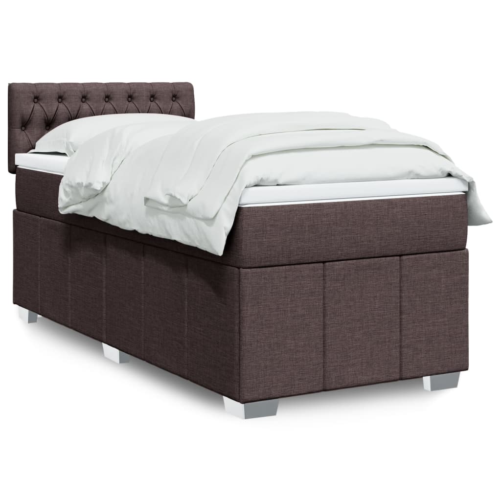 Boxspringbett Mit Matratze Stoff Dunkelbraun
