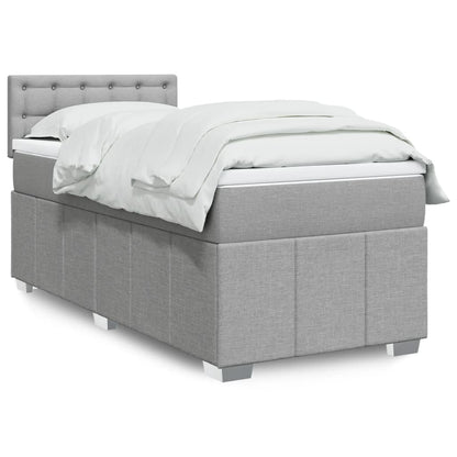 Boxspringbett Mit Matratze Stoff Hellgrau