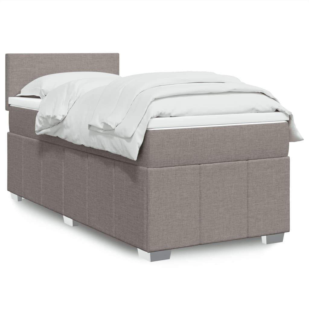 Boxspringbett Mit Matratze Stoff Taupe