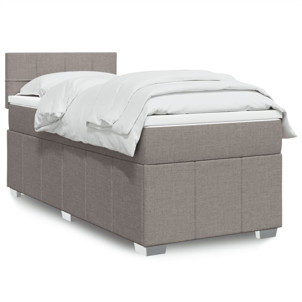 Boxspringbett Mit Matratze Stoff Taupe