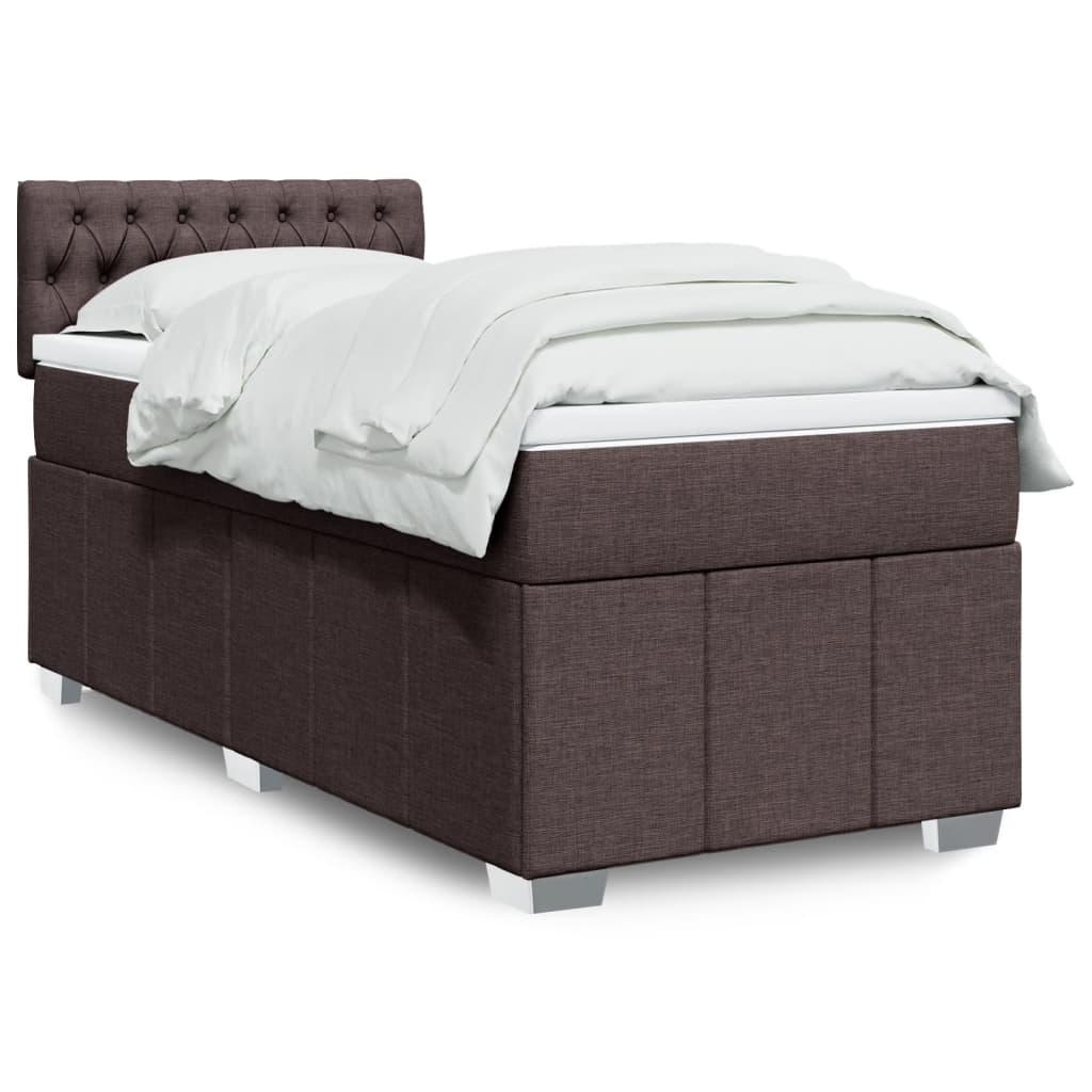 Boxspringbett Mit Matratze Stoff Dunkelbraun