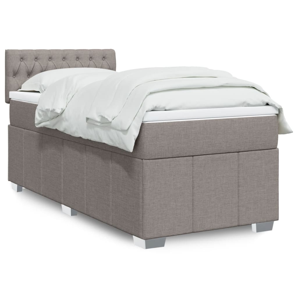 Boxspringbett Mit Matratze Stoff Taupe