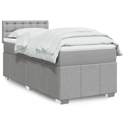 Boxspringbett Mit Matratze Stoff Hellgrau