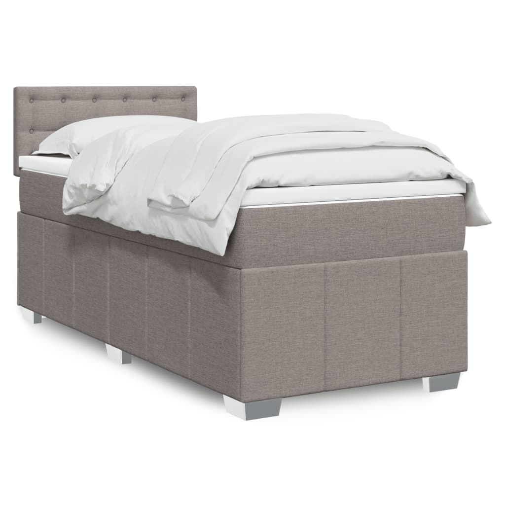 Boxspringbett Mit Matratze Stoff Taupe