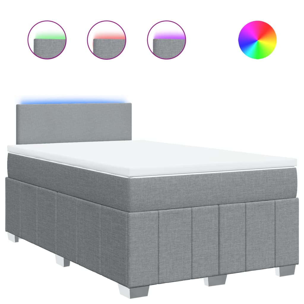 Boxspringbett Mit Matratze Stoff Hellgrau