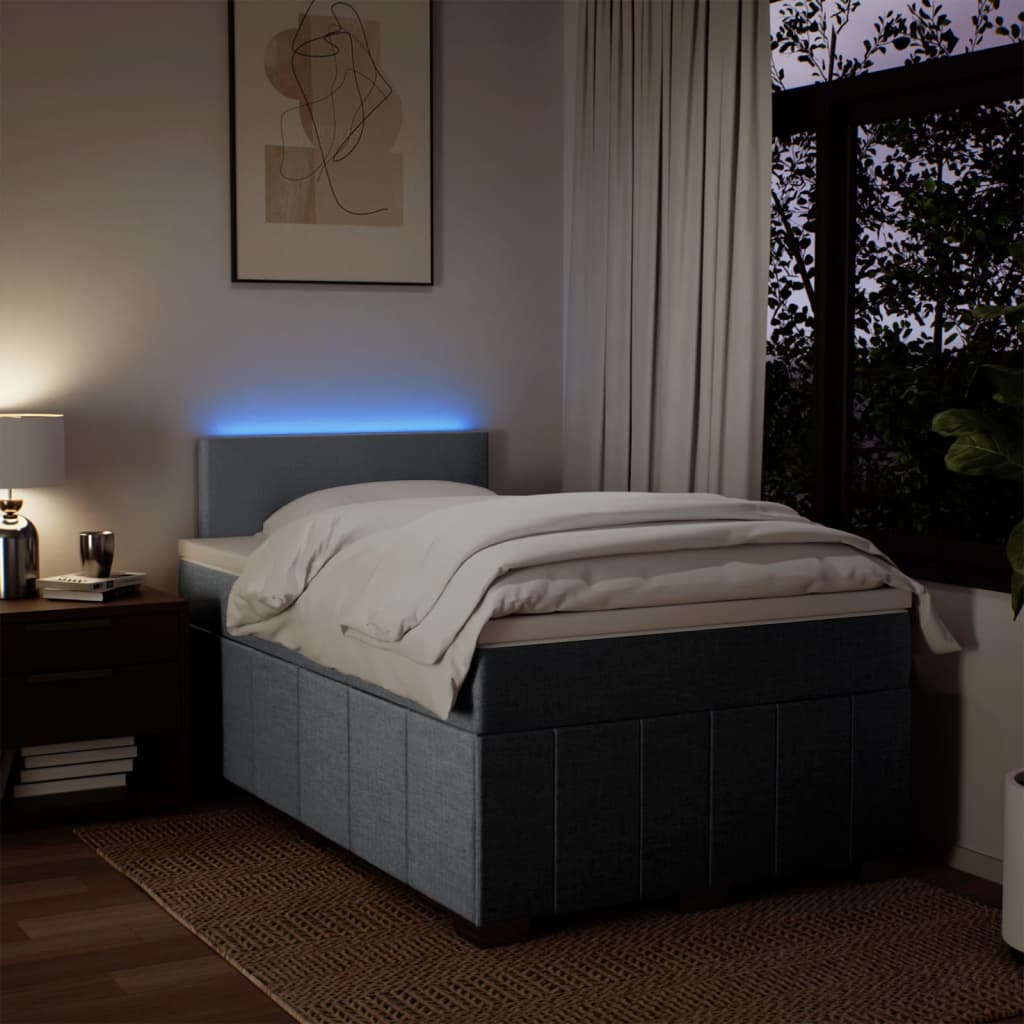 Boxspringbett Mit Matratze Stoff Hellgrau