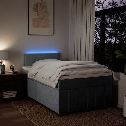 Boxspringbett Mit Matratze Stoff Hellgrau