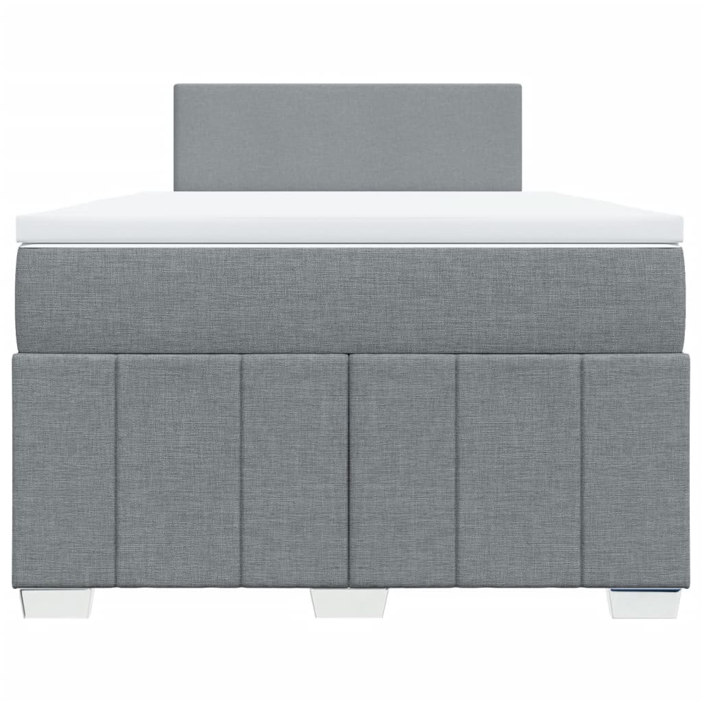 Boxspringbett Mit Matratze Stoff Hellgrau