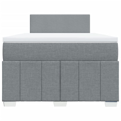 Boxspringbett Mit Matratze Stoff Hellgrau