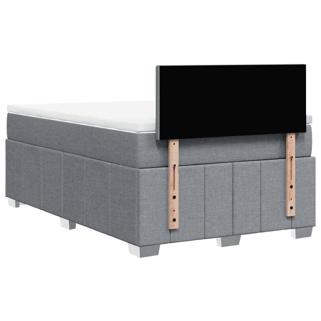 Boxspringbett Mit Matratze Stoff Hellgrau