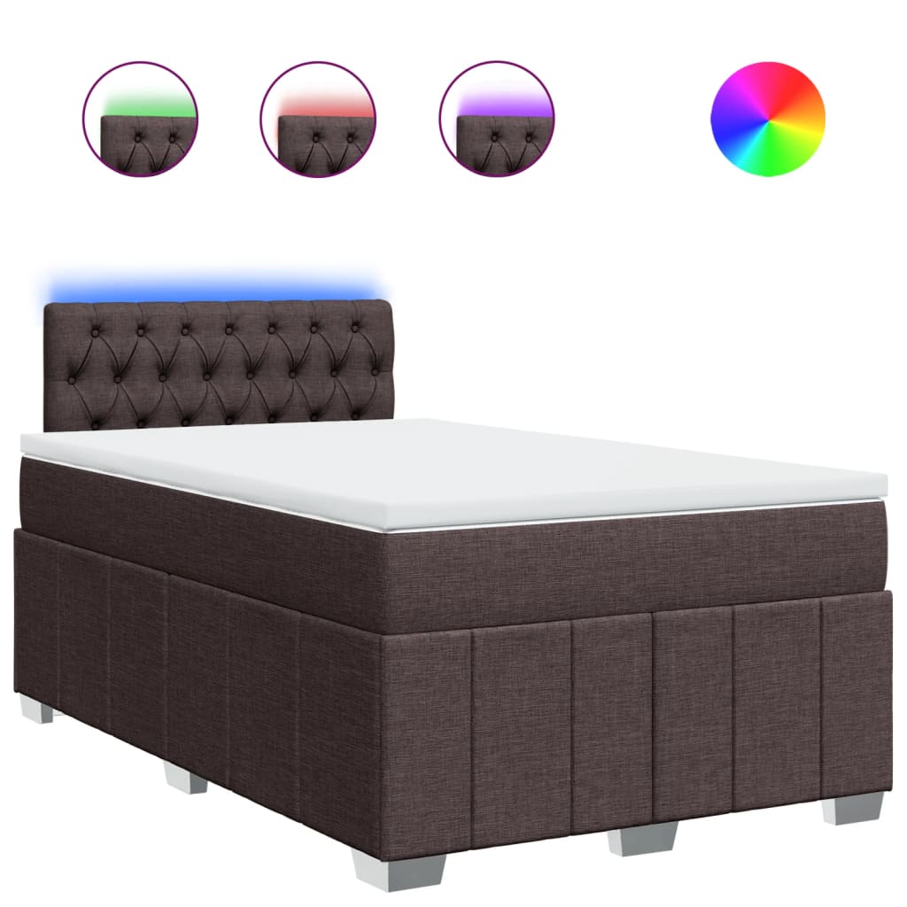 Boxspringbett Mit Matratze Stoff Dunkelbraun