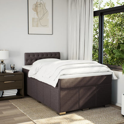 Boxspringbett Mit Matratze Stoff Dunkelbraun