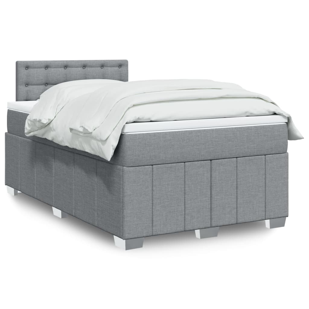 Boxspringbett Mit Matratze Stoff Hellgrau