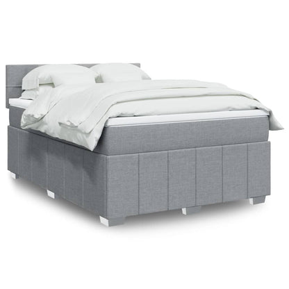 Boxspringbett Mit Matratze Stoff Hellgrau
