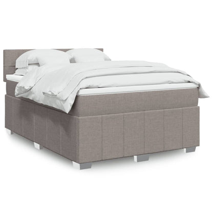 Boxspringbett Mit Matratze Stoff Taupe
