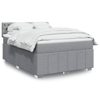 Boxspringbett Mit Matratze Stoff Hellgrau