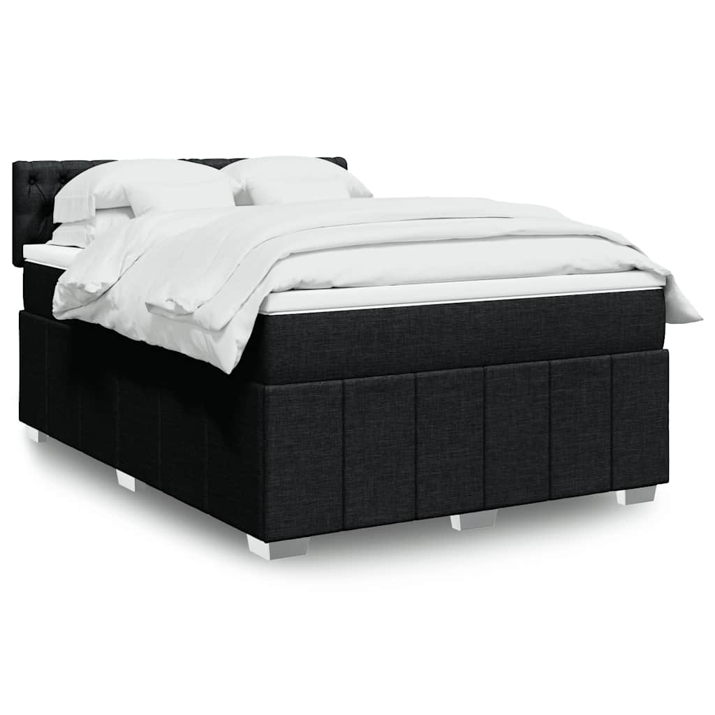 Boxspringbett Mit Matratze Stoff Schwarz