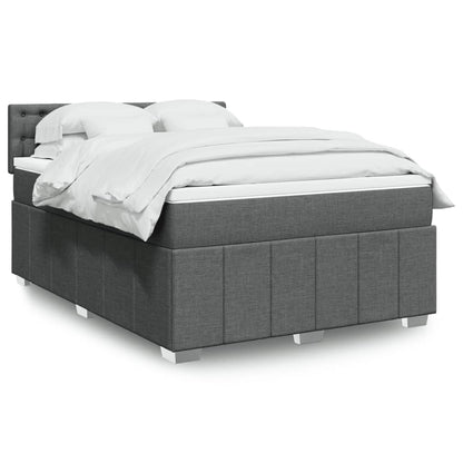 Boxspringbett Mit Matratze Stoff Dunkelgrau