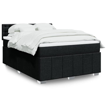 Boxspringbett Mit Matratze Stoff Schwarz