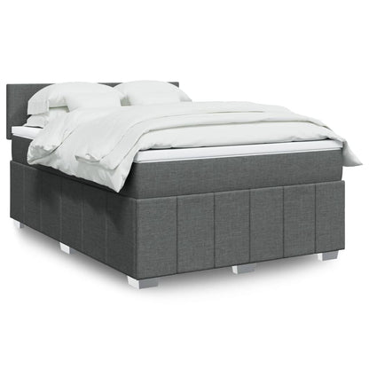Boxspringbett Mit Matratze Stoff Dunkelgrau
