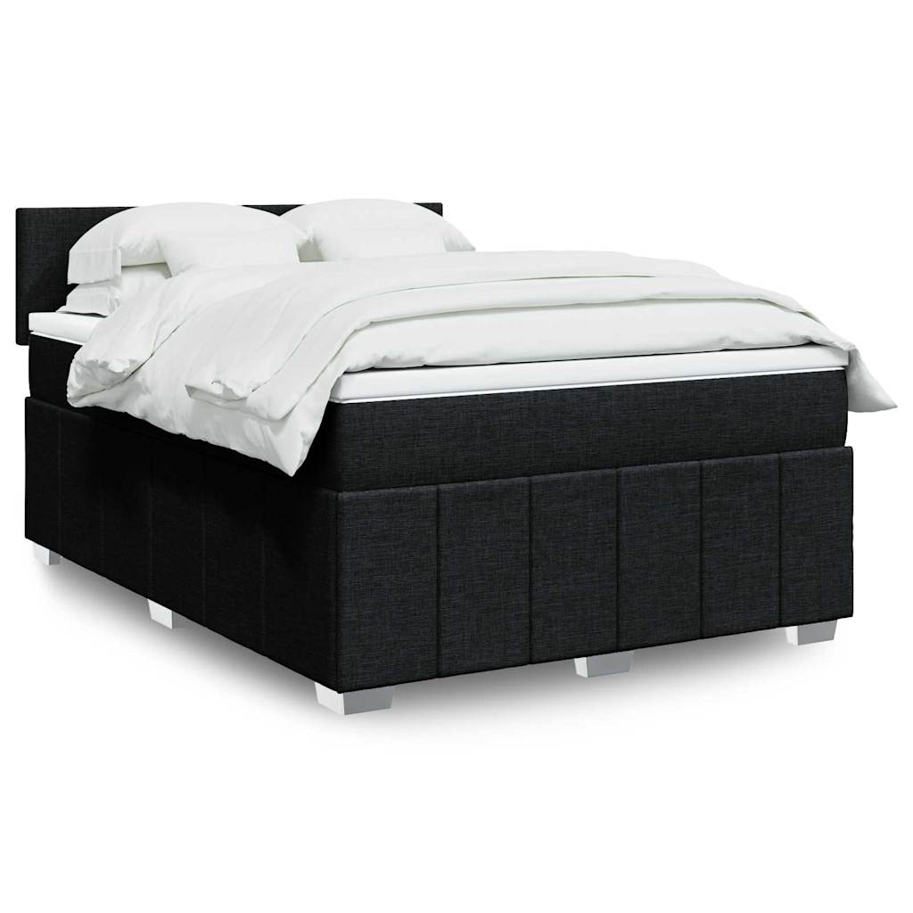 Boxspringbett Mit Matratze Stoff Schwarz