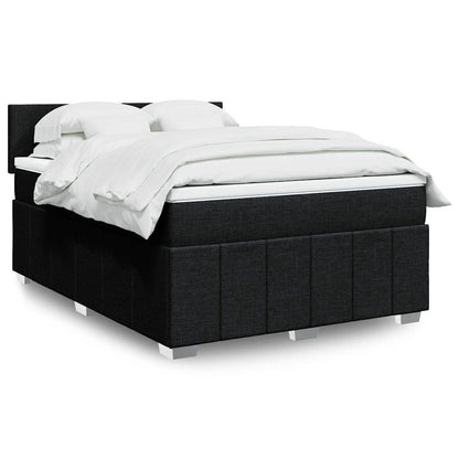 Boxspringbett Mit Matratze Stoff Schwarz