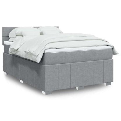 Boxspringbett Mit Matratze Stoff Hellgrau