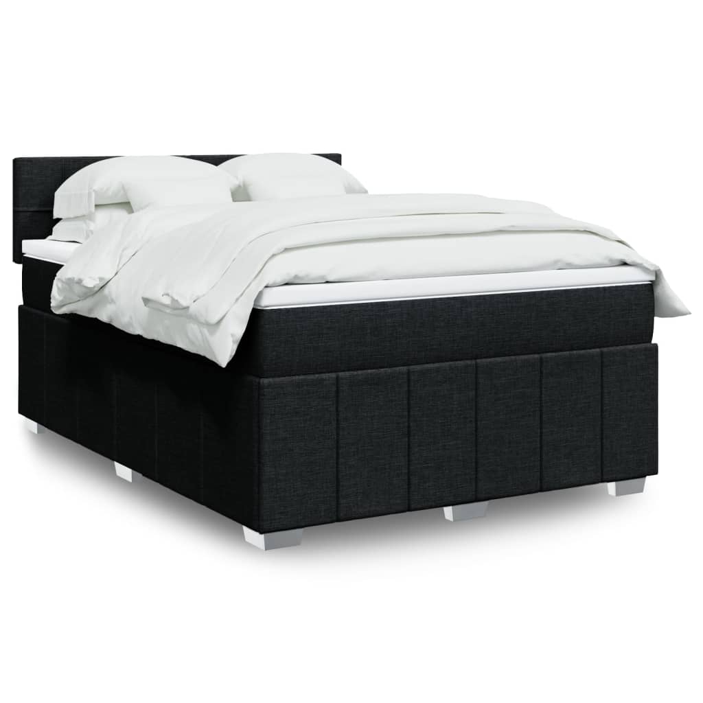 Boxspringbett Mit Matratze Stoff Schwarz