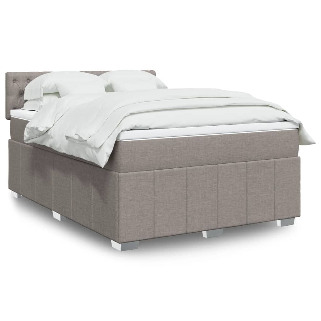 Boxspringbett Mit Matratze Stoff Taupe