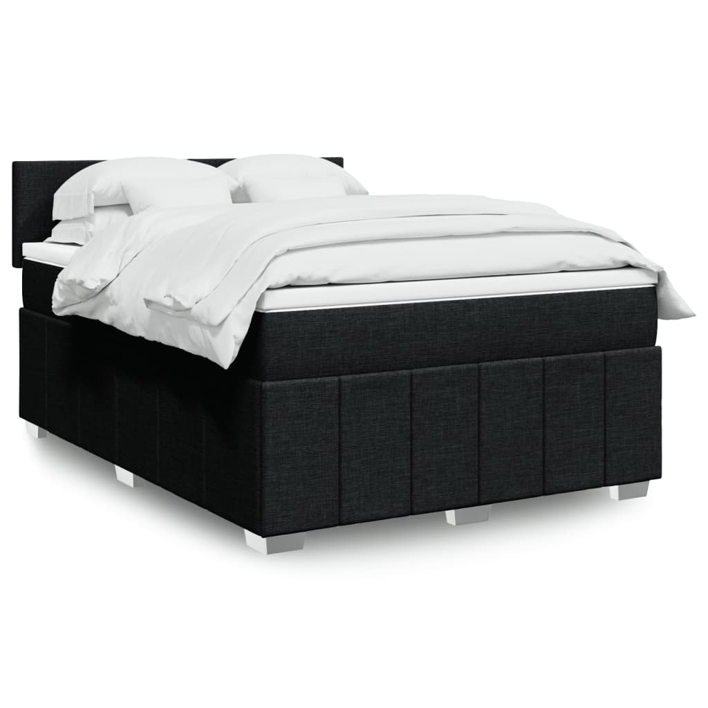 Boxspringbett Mit Matratze Stoff Schwarz
